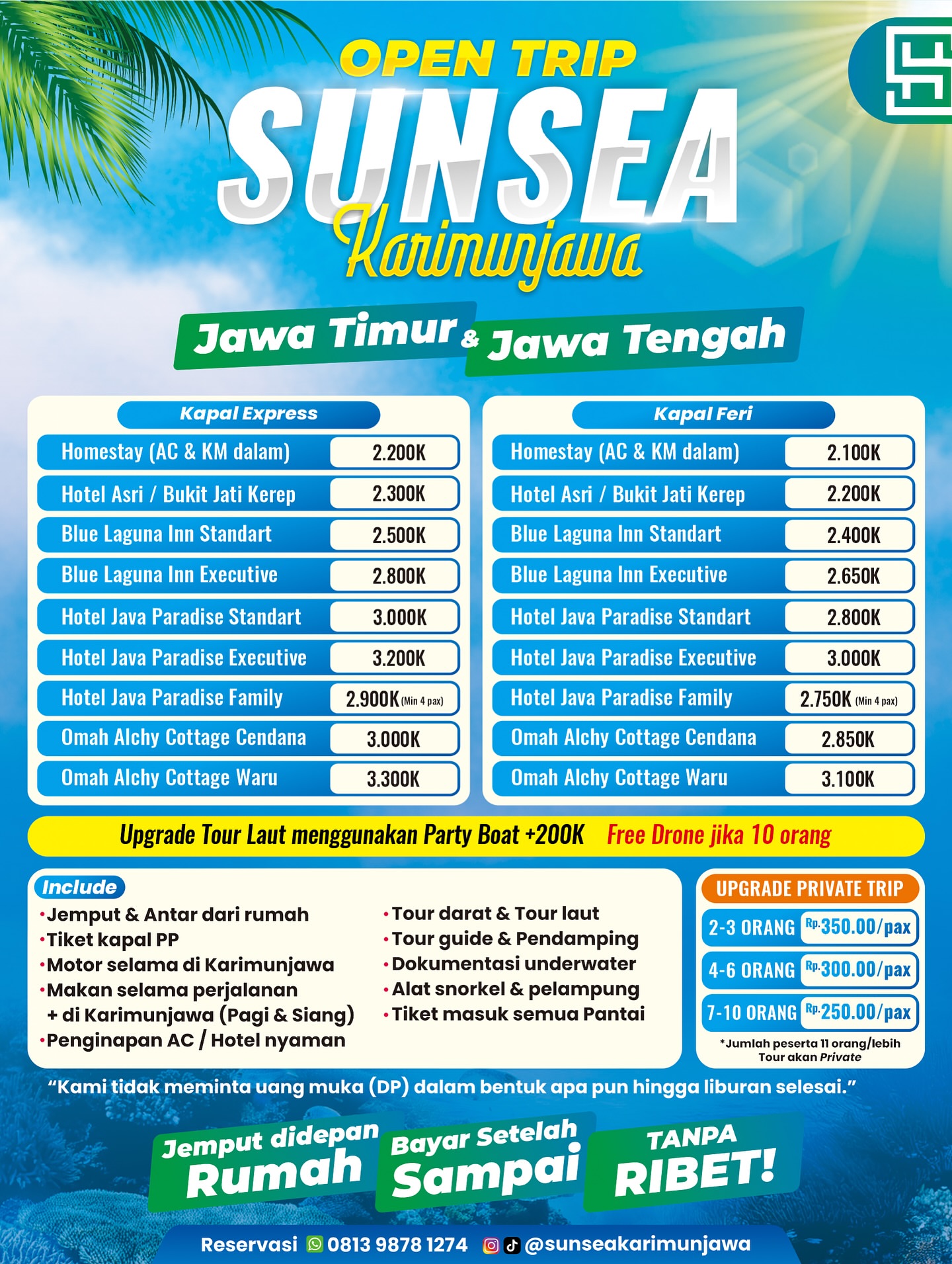 Open Trip Karimunjawa - Meet Point Gresik & Sekitarnya